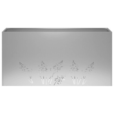 vidaXL Γλάστρα Κήπου Ασημί 100 x 20 x 49 εκ Γαλβανισμένος Χάλυβας
