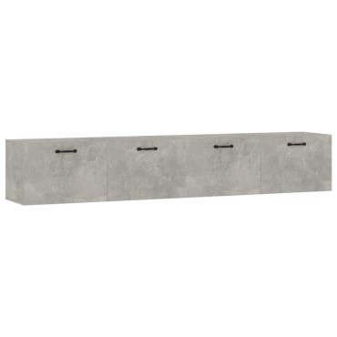 vidaXL Ντουλάπια Τοίχου 2 τεμ. Γκρι Σκυρ. 100x36,5x35cm Επεξ. Ξύλο