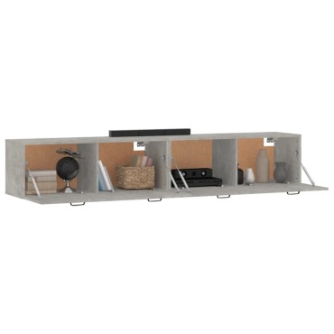 vidaXL Ντουλάπια Τοίχου 2 τεμ. Γκρι Σκυρ. 100x36,5x35cm Επεξ. Ξύλο
