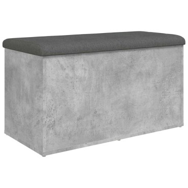 vidaXL Παγκάκι Αποθήκευσης Γκρι Σκυροδεμ. 82x42x45cm Επεξεργ. Ξύλο 1 τεμ.