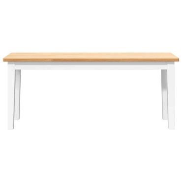 Πάγκος vidaXL Λευκό μασίφ ξύλο καουτσούκ 110x30x45cm