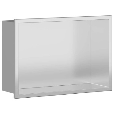 vidaXL Νίτσα Μπάνιου Ασημί 30 x 20 x 9,5 εκ. Ανοξείδωτο Ατσάλι