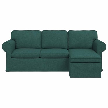 vidaXL Καναπές Σκούρο Πράσινο 215x138x80cm ύφασμα