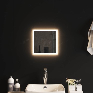 vidaXL Καθρέφτης μπάνιου LED Διαφανές 30 x 30 cm σκληρυμένο γυαλί