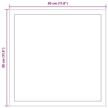 vidaXL Καθρέφτης μπάνιου LED Διαφανές 30 x 30 cm σκληρυμένο γυαλί
