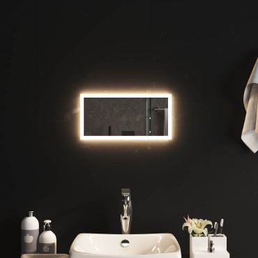 vidaXL Καθρέφτης μπάνιου LED Διαφανές 40 x 20 cm σκληρυμένο γυαλί