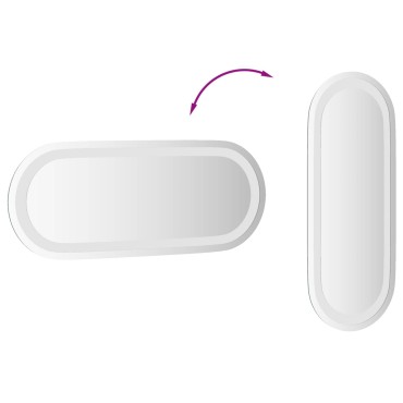 vidaXL Καθρέφτης μπάνιου LED Διαφανές 50 x 20 cm σκληρυμένο γυαλί