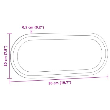 vidaXL Καθρέφτης μπάνιου LED Διαφανές 50 x 20 cm σκληρυμένο γυαλί