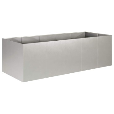 vidaXL Γλάστρα Κήπου Ασημί 200 x 80 x 60 εκ Ανοξείδωτο Ατσάλι