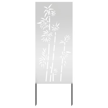 vidaXL Οθόνη Ιδιωτικότητας Κήπου Floral Ασημί 50 x 140 εκ