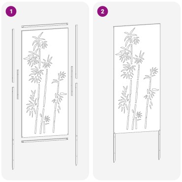 vidaXL Οθόνη Ιδιωτικότητας Κήπου Floral Ασημί 50 x 140 εκ