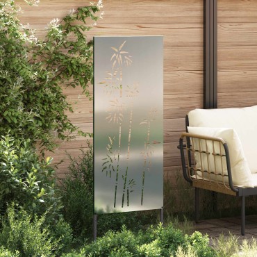 vidaXL Οθόνη Ιδιωτικότητας Κήπου Floral Ασημί 50 x 140 εκ