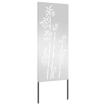 vidaXL Οθόνη Ιδιωτικότητας Κήπου Floral Ασημί 50 x 140 εκ