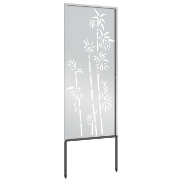 vidaXL Οθόνη Ιδιωτικότητας Κήπου Floral Ασημί 50 x 140 εκ