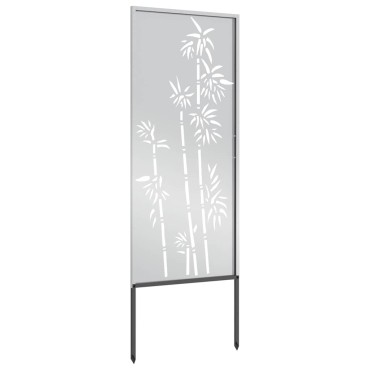 vidaXL Οθόνη Ιδιωτικότητας Κήπου Floral Ασημί 50 x 140 εκ