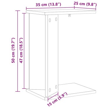 vidaXL End Table Παλιό ξύλο 35x25x50cm Επεξεργασμένο Ξύλο