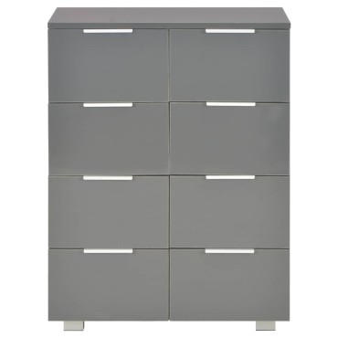 vidaXL Μπουφές Ψηλός Γυαλιστερός Γκρι 60x35x80cm Επεξ. Ξύλο 1 τεμ.