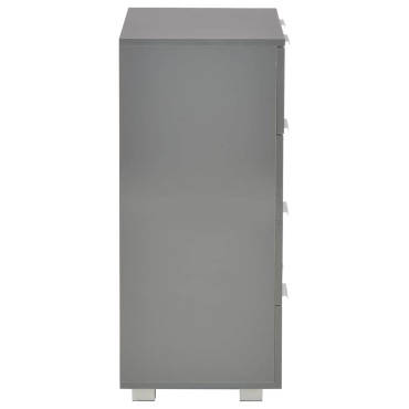 vidaXL Μπουφές Ψηλός Γυαλιστερός Γκρι 60x35x80cm Επεξ. Ξύλο 1 τεμ.