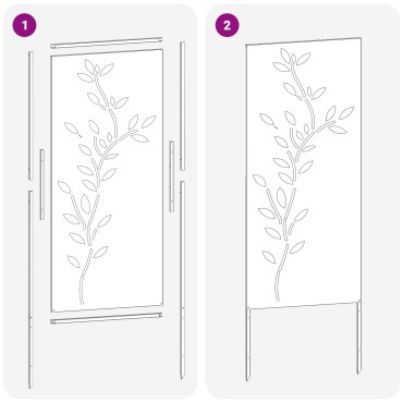vidaXL Οθόνη Ιδιωτικότητας Κήπου Floral Ασημί 50 x 140 εκ
