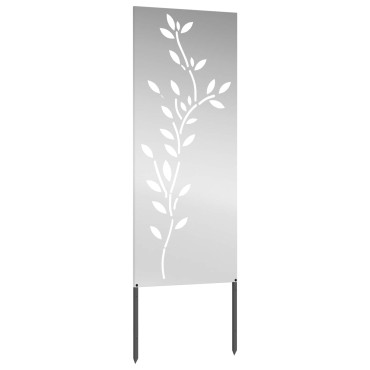 vidaXL Οθόνη Ιδιωτικότητας Κήπου Floral Ασημί 50 x 140 εκ