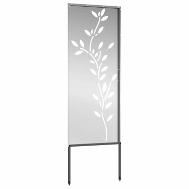 vidaXL Οθόνη Ιδιωτικότητας Κήπου Floral Ασημί 50 x 140 εκ
