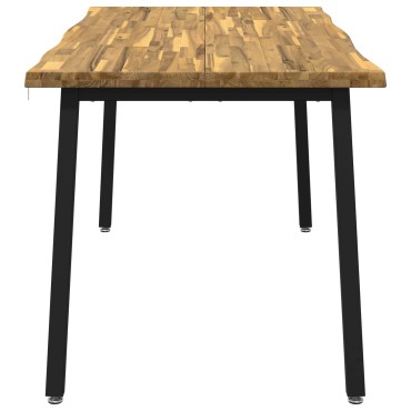 vidaXL Τραπέζι Φαγητού με Ζωντανό Χείλος 160x70x75cm Λευκό 1 τεμ.