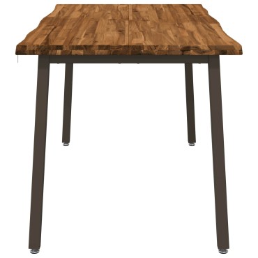 vidaXL Τραπέζι Φαγητού με Ζωντανό Χείλος 140x90x75cm Φυσικό 1 τεμ.