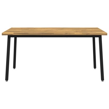 vidaXL Τραπέζι Φαγητού με Ζωντανό Χείλος 160x90x75cm Λευκό 1 τεμ.