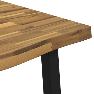vidaXL Τραπέζι Φαγητού με Ζωντανό Χείλος 160x90x75cm Λευκό 1 τεμ.