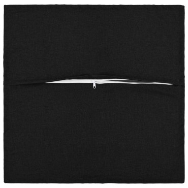 vidaXL Κάλυμμα Μαξιλαριού 2 pcs HOUTEN Μαύρο 40 x 40 cm Ψεύτικο Λινό