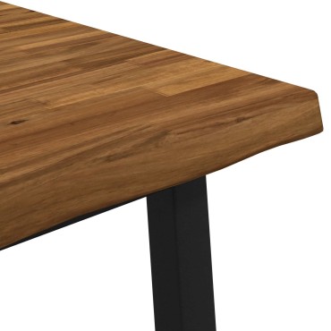 vidaXL 60x55x75cm Στερεό Ξύλο Ακακίας Φυσικό και Μαύρο
