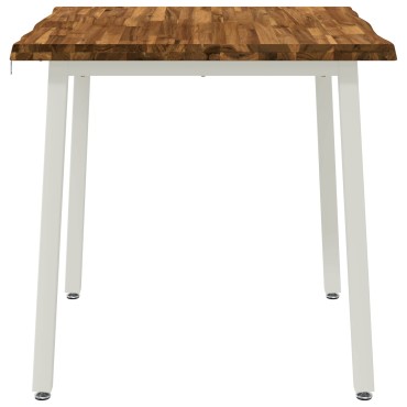 vidaXL 60x55x75cm Στερεό Ξύλο Ακακίας Φυσικό και Λευκό