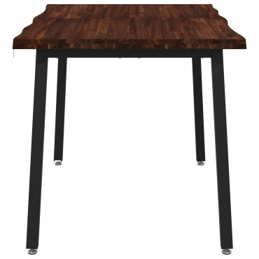 vidaXL 110x55x75cm Στερεό Ξύλο Ακακίας Σκούρο Καφέ και Μαύρο