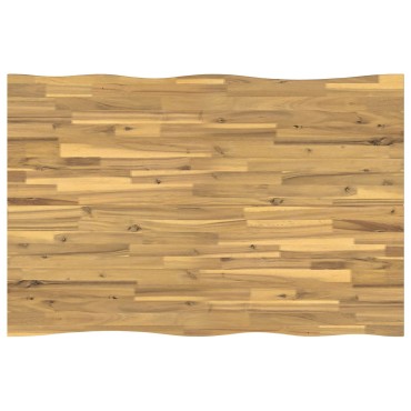 vidaXL 110x55x75cm Στερεό Ξύλο Ακακίας Λευκό και Μαύρο Ορθογώνιος