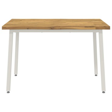 vidaXL 110x55x75cm Στερεό Ξύλο Ακακίας Λευκό Ορθογώνιος