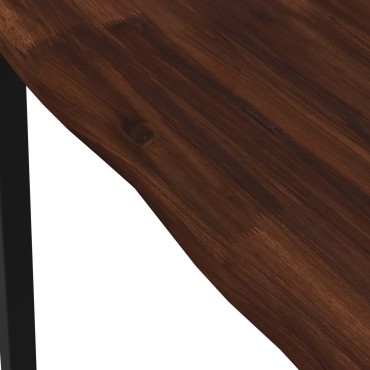 vidaXL 70x70x75cm Στερεό Ξύλο Ακακίας Σκούρο Καφέ και Μαύρο