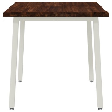 vidaXL 70x70x75cm Στερεό Ξύλο Ακακίας Σκούρο Καφέ και Λευκό