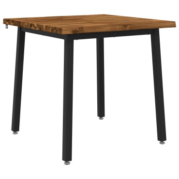 vidaXL 70x70x75cm Στερεό Ξύλο Ακακίας Φυσικό και Μαύρο τετράγωνο