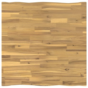 vidaXL 70x70x75cm Στερεό Ξύλο Ακακίας Λευκό και Μαύρο τετράγωνο