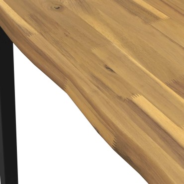 vidaXL 70x70x75cm Στερεό Ξύλο Ακακίας Λευκό και Μαύρο τετράγωνο