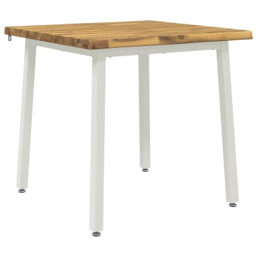 vidaXL 70x70x75cm Στερεό Ξύλο Ακακίας Λευκό τετράγωνο