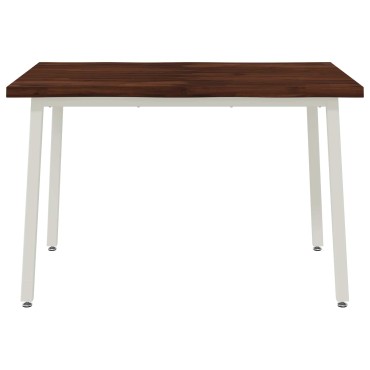 vidaXL 120x70x75cm Στερεό Ξύλο Ακακίας Σκούρο Καφέ και Λευκό