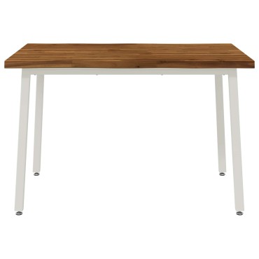 vidaXL 120x70x75cm Στερεό Ξύλο Ακακίας Φυσικό και Λευκό