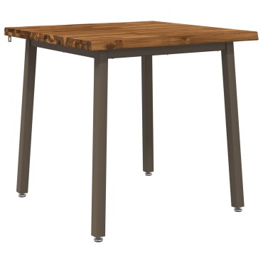 vidaXL 80x80x75cm Στερεό Ξύλο Ακακίας Φυσικό και Καφέ τετράγωνο