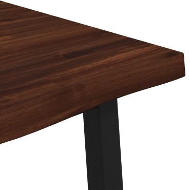 vidaXL 120x80x75cm Στερεό Ξύλο Ακακίας Σκούρο Καφέ και Μαύρο