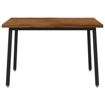 vidaXL 120x80x75cm Στερεό Ξύλο Ακακίας Φυσικό και Μαύρο