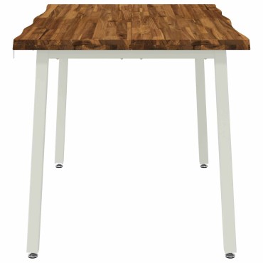 vidaXL 120x80x75cm Στερεό Ξύλο Ακακίας Φυσικό και Λευκό