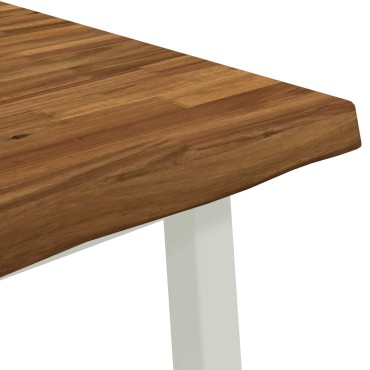 vidaXL 120x80x75cm Στερεό Ξύλο Ακακίας Φυσικό και Λευκό
