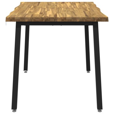 vidaXL 120x80x75cm Στερεό Ξύλο Ακακίας Λευκό και Μαύρο