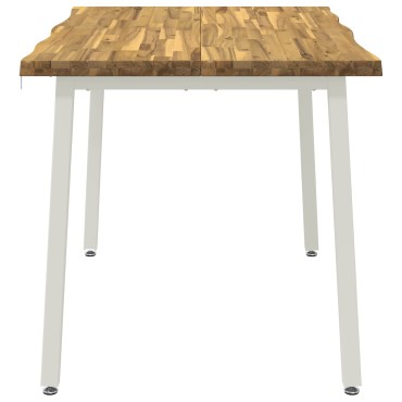 vidaXL 120x80x75cm Στερεό Ξύλο Ακακίας Λευκό Ορθογώνιος